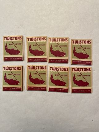 Vintage 8 Packs Of Twistons Line Sinkers Matchbook Style Fishing Weights Amilog