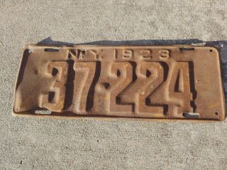 1923 Antique York State License Plate 37 - 224