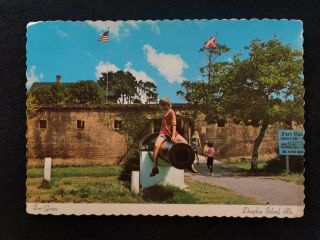 Alabama Postcard 1900s Rare Dauphin Island Fort Gaines Mobile Cannon