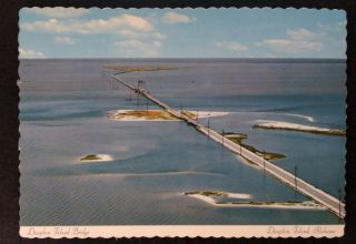 Alabama Postcard 1900s Rare Dauphin Island Bridge Mobile Sky Blue