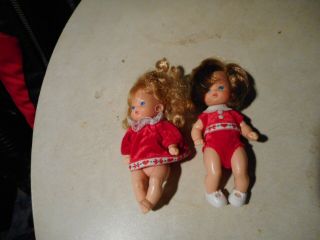 Vintage 1976 Mattel Heart Family Toddler Baby Boy & Girl Doll