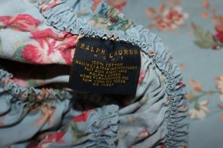 Rare Ralph Lauren Yvette King Fitted Sheet Blue Floral Cottage RARE 2