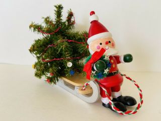 Vintage Dollhouse Miniature Christmas Tree And Santa Sled 1:12 Handcrafted