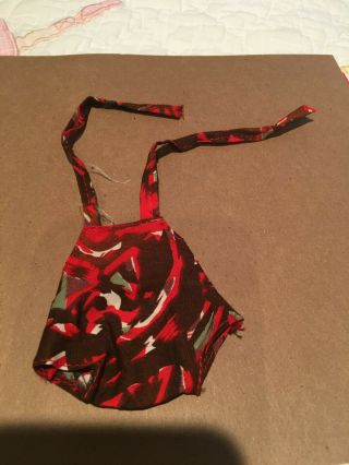 Vintage Vogue Ginny Doll Size Red Print Bathing Suit
