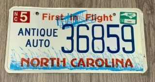 North Carolina,  Antique Auto,  License Plate 36859