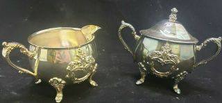 Vintage Silver Plated Cream And Sugar Dish Tea Pot Towle Camille Rodgers 4772 P1