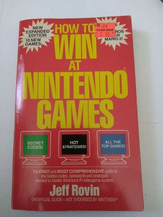 Rare=vtg=1988= " How To Win At Nintendo Games " - By Jeff Rovin - Paperback Book