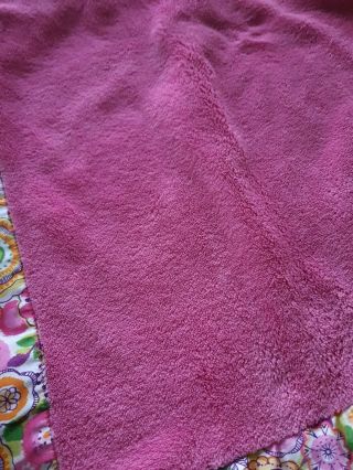 RARE VERA BRADLEY Baby Blanket Pink CLEMENTINE Satin Edge Trim flowers lovey 3