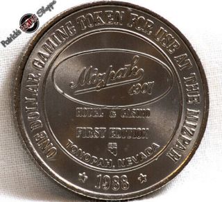 $1 Slot Token Coin Mizpah Hotel Casino 1988 Ssm Tonopah Nevada Rare