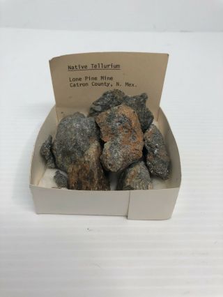 Native Tellurium Crystal Rare Mineral Specimen 8.  8oz.  Lone Pine Mine,  Nm 8