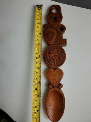 Vintage Wooden Art Deco Carved Wall Hanging 2
