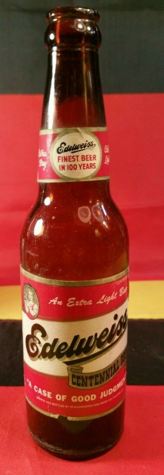Vtg Antique - Schoenhofen Edelweiss Brewing Co.  - Chicago,  Ill Brown Beer Bottle