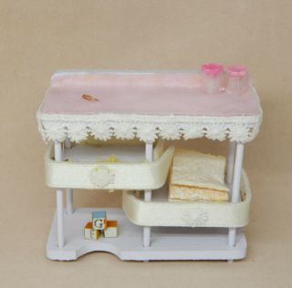 Vintage Pink Baby Changing Table Artisan Dollhouse Miniature 1:12