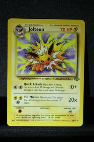 Jungle Unlimited Jolteon 20 (non - Holo).  Exc - Nm ⚡ Wotc 1999 Pokemon Card.