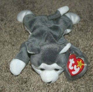 Ty Beanie Baby Nanook 1996 Wolf Tag Plush Toy Rare Retired 8 "