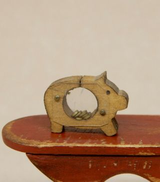 Vintage Wooden Piggy Bank Nursery Toy Dollhouse Miniature 1:12