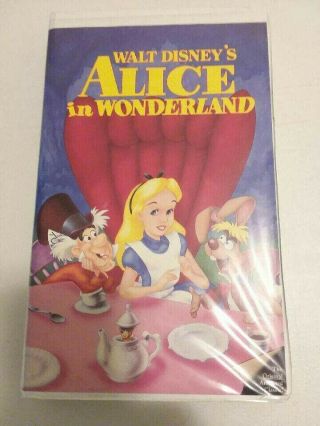 Vintage Vhs Walt Disney Alice In Wonderland Black Diamond Rare Paper Label