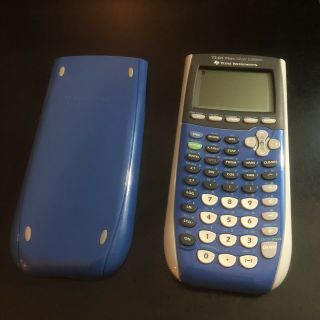 Texas Instruments Ti 84 Plus Blue Silver Edition Graphing Calculator Rare