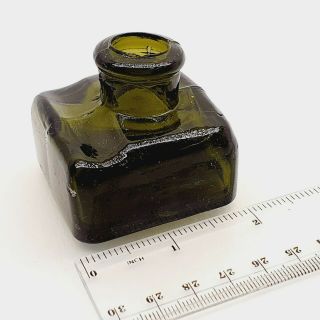 Vintage antique glass ink bottle f calligraphy dip fountain pen Hungary 1930 ' s 2 2