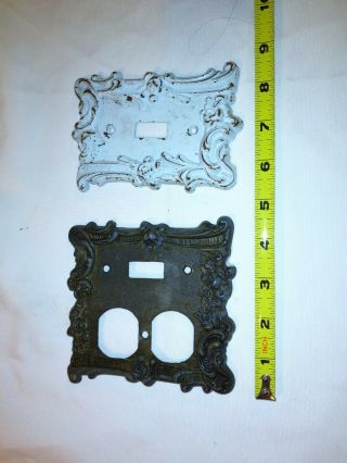 Vintage Ornate Brass Light Switch And Outlet Cover Plate And Cover Plate
