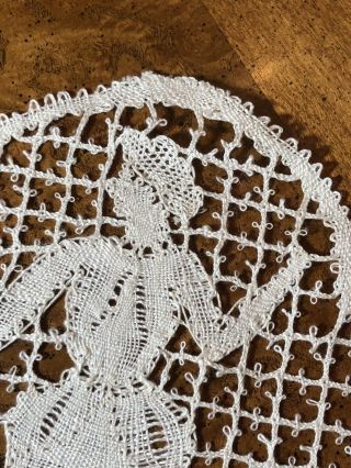 Antique 1830 ' s Italian Hand Made Figural Needle Lace 6 3/4 