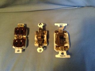 Vintage Porcelain Toggle Style Light Switches,  Outlet,  Receptacle Bryant Others