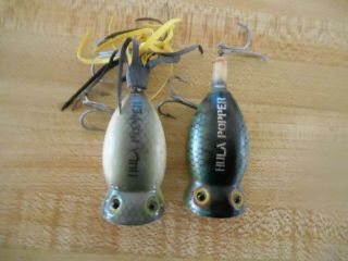 Two Very Old Wood Hula Poper Fishing Lures