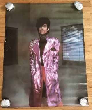Prince 1982 Era Poster Purple Trenchcoat Rare 24 " X 30 "