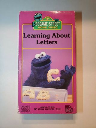 Sesame Street: Learning About Letters Vhs Big Bird,  Cookie Monster.  1986 Good