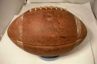 Vintage Macgregor X7 " The Bomb " Leather Football Made In Usa Holds Air