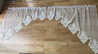 Vintage White Lace Swag Curtains 40x80