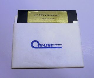 Very Rare Hi - Res Cribbage By On - Line Systems For Apple Ii,  Apple Iie,  Iic,  Iigs