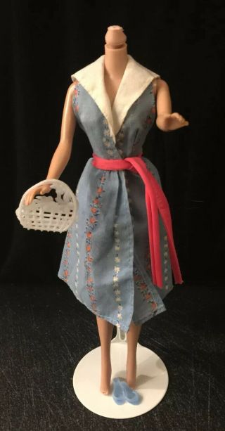 Vintage Barbie Clone Outfit Maddie Mod Peggy Shillman Blue Sun Dress 1960 