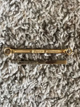 Vintage Snap - On Tools Tie Clip’s Chisel & Box Wrench