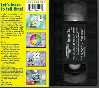 Rock ' n Learn TELLING TIME Learn to Tell Time VHS Rare 2