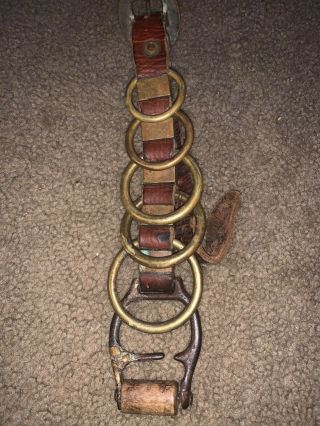 Antique? Horse Rings Rein Harness Spreader Leather