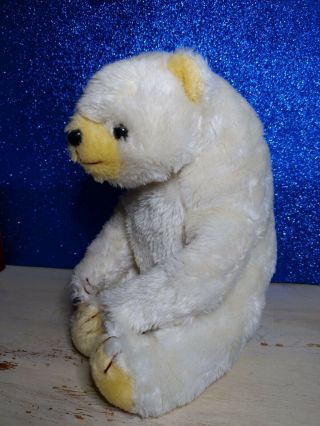 Vintage Polar Bear Plush Stuffed Animal Scruffy Ceam White Figural Long Neck