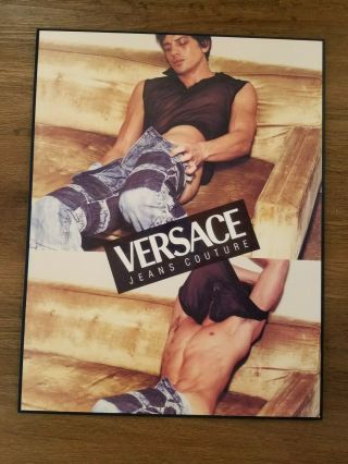 Rare Vintage Versace Jeans Couture Store Display Sign Logo Plaque 18 " X 14 "