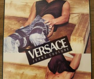 RARE VINTAGE VERSACE JEANS COUTURE STORE DISPLAY SIGN LOGO PLAQUE 18 