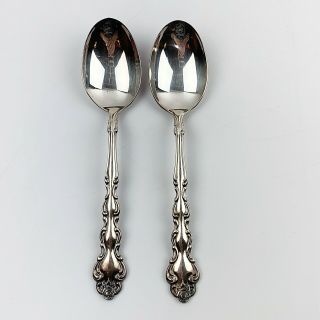 Vtg Oneida Community Beethoven Silverplate Set Of 2 Dinner Spoons Flatware 7”