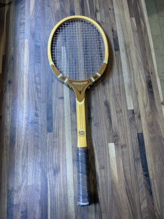 Vintage Antique Imperial Wood Tennis Racket 5m Tad Davis Usa