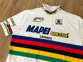Mapei Sportful Uci World Champions rare vintage white cycling jersey size XXL 3