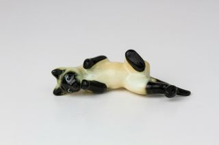 Vintage Miniature Porcelain Siamese Cat Figurine,  Climbing Kitty Dollhouse Pet