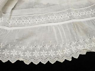 Vintage Antique Whitework Cotton Lace Edgings Trim Crafts Repurpose 14 " Wide 80 "