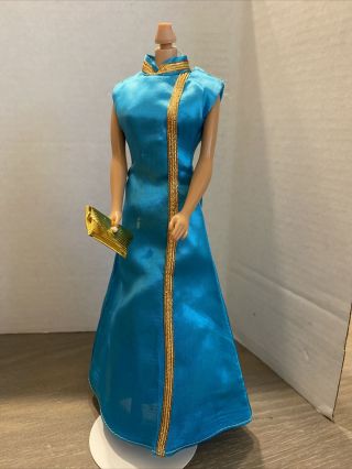 Vintage Barbie Clone “asian Dress”turquoise Shillman Maddie Mod Premiere 1960 
