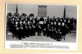 Vintage Salvation Army Postcard Los Angeles Tabernacle Band