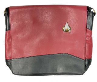 Star Trek The Next Generation Laptop Messenger Bag Think Geek Red Rare Bookbag