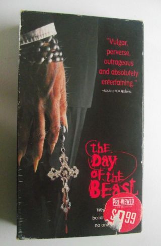 The Day Of The Beast Rare Vhs Tape Horror Tape Trimark