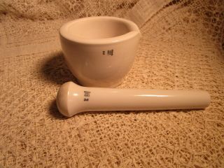 Vintage Coors Matching Mortar And Pestle White Ceramic
