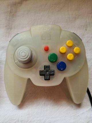 Hori Pad Mini Nintendo 64 Controller N64 Clear Snow White Oem Rare